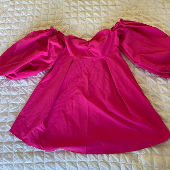 Vero Moda hot pink off the shoulder mini dress - Picture 1 of 7